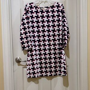 Aryeh Navy and Pink Geometric Dress